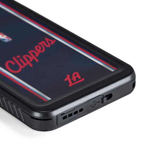 NBA Los Angeles Clippers Distressed Red Galaxy S24 Plus Waterproof Case